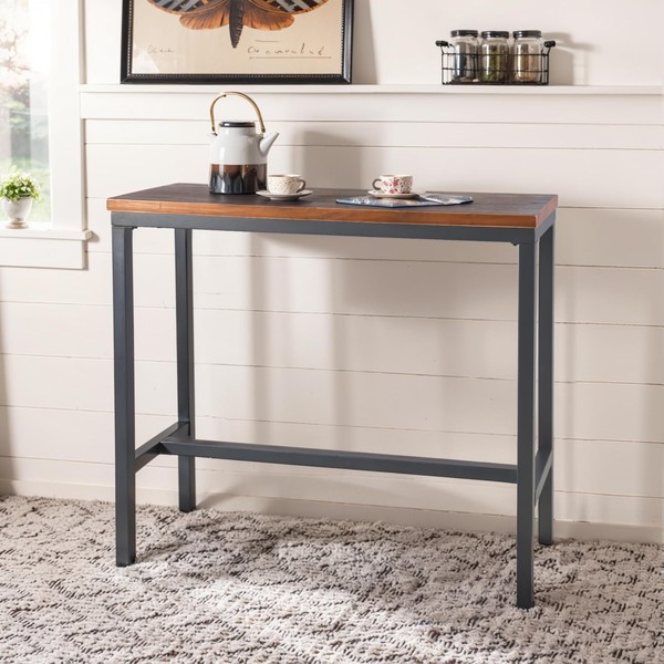 BOKKOLIK Industrial Narrow Bar Table Vintage Rectangle Dining Table for