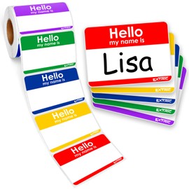 Hello My Name is Stickers, Assorted Color, Name Tag Stickers, 2.25" x 3.5" Name Badge Labels 100 Count, for Classroom, School, Meetings