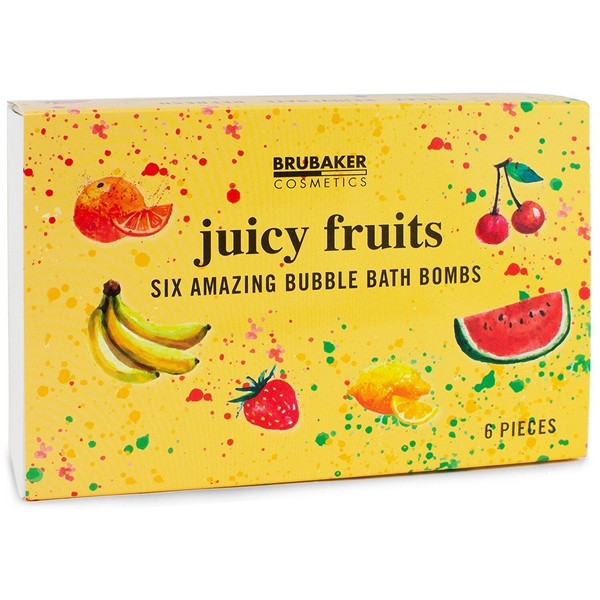 BRUBAKER Fizzing Bath Bombs "Juicy Fruits" - All Natural & Vegan, Handmade