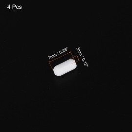 MECCANIXITY Magnetic Stirrer Mixer Stir Bar Rod 7mm(0.28") x3mm Cylinder Shape PTFE Coating Magnet White for Laboratory 4Pcs