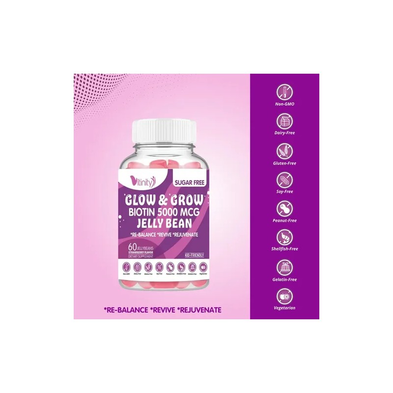 Vitinity Biotina 5000mcg Gomitas Veg Sin Azúcar 60 Unidades