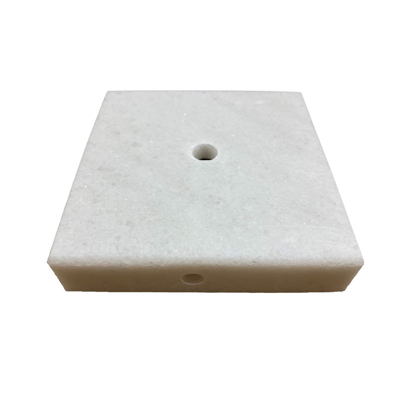 Lamp/Sculpture Base-Marble-5"-Square: Black or White (1 Pc.) (5" Marble-Square-White-No Cord