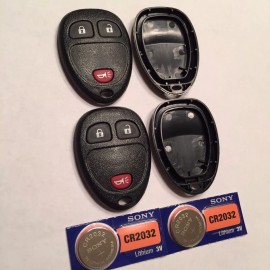 Aftermarket 2 New Keyless Remote Shell Cases Pads + CR2032 Batteries KOBGT04A 15777636