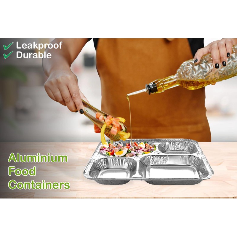 M1SS (Pack of 120) Square Aluminium Foil Trays Food Container