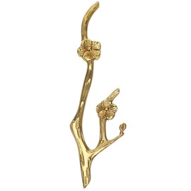 Uonlytech Gold Twig Pulls Brass Cabinet Pull Handle Flower Branch Shaped Dresser Knob,Decorative Wardrobe Drawer Door Pull Handle for Dresser Closet Cupboard Wardrobe A