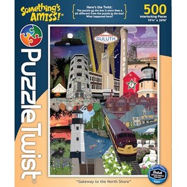 PuzzleTwist - Gateway to The North Shore - 500 Piece Jigsaw Puzzle, Something's Amiss! Series, Unique Challenging Fun for Adults Family Teens, Made in USA