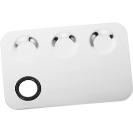 Paleta Tres Compartimentos de Acero Inoxidable de Maquillaje Mezcladora Plata, para Bases Líquidas y Correctores, Diseño Versátil para Técnicos de Uñas y Maquilladores