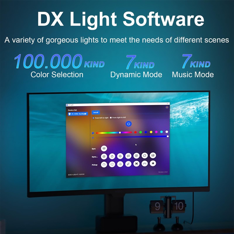 Gaming Monitor Light, MIHEAL 32" Backlight with Screen Color sync