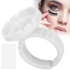 Pack of 100 Eyelash Glue Ring Cup, Disposable Eyelash Extension