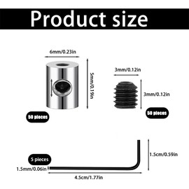 CAVLA 50 Pieces Pin Keepers Pin Locks Pin Backs Locking Clasp Locking Pin Keeper Backs with 5 Wrench All in Storage Case,6mm x 5mm