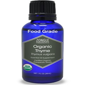 Organic, Thyme Essential Oil, Food Grade – 100% Pure, Thyme Oil, by Zongle Therapeutics, 1 OZ