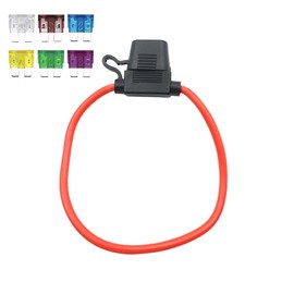 Hsthe Sea Fuse Holder ATC/ATO 4 Piece Set 10AWG Cord With Fuse Holder With 24 Pieces Standard Car Fuse 15A 20A 25A 30A 35A 40A Car Replacement Fuse