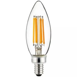 ECO 6 Bulb, 4W,E12 LED, Daylight 5000K, Chandelier Light Bulb, Filament Candelabra