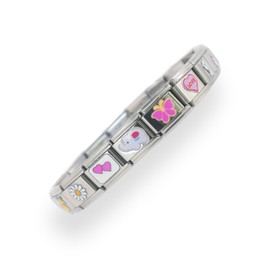 2CUTECHARMZ Stylish Italian Charm Bracelet, 18 charm bracelet with unique designs. 6.9 inches long, interchangeable charms…