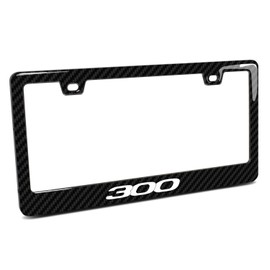 iPick Image for Chrysler 300 Black Real 3K Carbon Fiber Finish ABS Plastic License Plate Frame