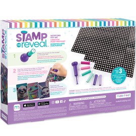 Make It Real: Stamp to Reveal 3 Characters - Bunny, Frog, Panda - DIY 3 Dot Posters, 11 x 16.5, Craft Kit, Artwork Activity, Girls & Kids Ages 6+