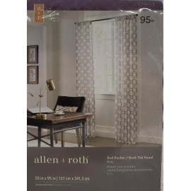 Allen + Roth 95-in Navy Light Filtering Back Tab Single Curtain Panel