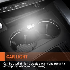 CHRYMUM 4PCS USB LED Car Interior Atmosphere Lamp, USB Car Lights, Portable Auto Ambient Lighting Kit, Car Interior Accessories Plug-in USB Decor Night Light Universal for Car SUV Truck Bedroom