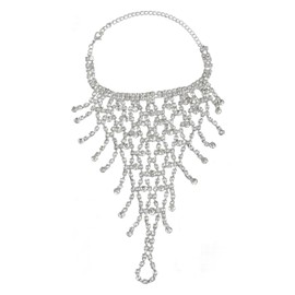 Honbay 1PCS Silver Rhinestone Bracelet Ring Fancy Sparkly Hand Chain Crystal Bangle Finger Ring Bracelets Wedding Hand Harness Hand Accessories