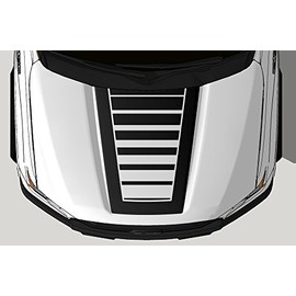 Factory Crafts Strobe Hood Graphics Kit Vinyl Decal Wrap Compatible with Ford F-150 2015-2017 - Matte Black