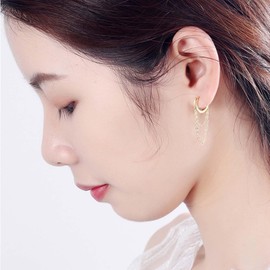 Stocking Stuffers Holiday Outfits for Women 2024 Chain Earrings for Women Gold Bar Earrings Silver Chain Dangle Earrings Huggie Hoop Earrings Minimalist Earrings Chain Tassel Earrings Christmas Gifts