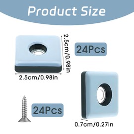 Teflongleiter, 24 Stück Teflon Möbelgleiter zum Schrauben 25mm Quadrat Bodengleiter Stuhlgleiter für Fliesen Set Effektiver Schutz Ihrer Möbel Stühle Böden