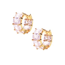 18K Gold Earrings For Women Chunky Gold Earrings Tennis Gifts For Women (With Gift Bag)(Tennis Gifts For Women)