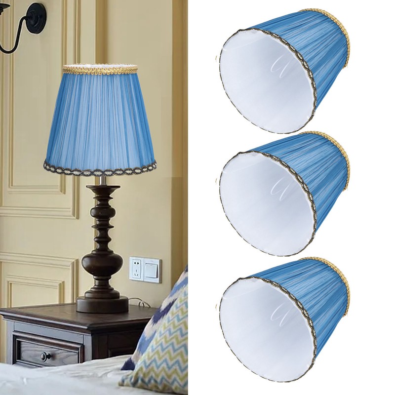 3PCS Cloth Lamp Shade E14 ClipOn Lampshade for Candle Chandelier