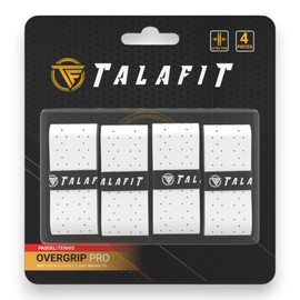 Talafit Pack of 4 Overgrip Padel - Grip Padel - Padel Grip Tape Padel - Holes - Overgrip Tennis - Grip Tennis (White)