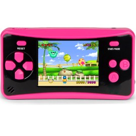 X-JOYKIDS Portable Handheld Games for Kids Built in 182 Classic Retro Video Games 2.5" LCD Screen Game Console TV Output Arcade Gaming Player System Birthday for Your Boys Girls (Rose Red)