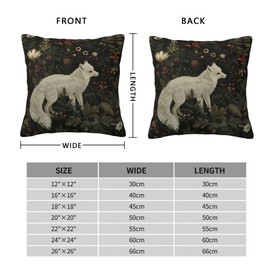Ideeze William Morris Fox Throw Pillow Covers Soft Decorative Blue and Green Throw Pillowcases Cushion Case Square for Home Decor Bed Couch Car Living Room 18x18 Inch