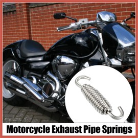 ACROPIX 6 Pcs 55mm 2.17" Motorcycle Muffler Exhaust Pipe Spring Universal Stainless Steel Silver Tone Car Parts