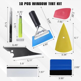 Ongfuwu 17PCS Window Tint Kit, Car Vinyl Wrap Application Tools, Auto Window Film Tinting Kit, Glass Protective Film Installation Set Includes Squeegees, Cutting Knife with Blades