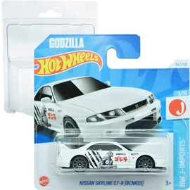 Hot Wheels Nissan Skyline GT-R Godzilla [BCNR33] HW J-Imports 5/10 (96/250) HYC44 White 2024 + Short Card Protector Frikimonkey