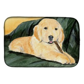 Caroline's Treasures SS8761DDM Golden Retriever Dish Drying Mat Absorbent Dish Drying Mat Pad for Kitchen Counter Dish Drainer Mat for Countertop, 14 x 21", Multicolor
