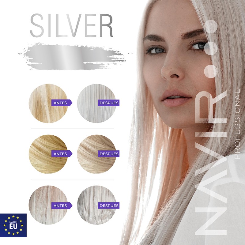 NAVIR Professionell | Silbershampoo SILVER | Toner für graue, blonde