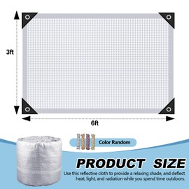 Mindsoft 99% Aluminium Foil Shade Cloth 3 x 6 ft Mesh Canopy Cover Easy Setup Sun Reflective Tarp with Grommets and Rope Fabric Privacy Screen for Car Patio Garden Porch