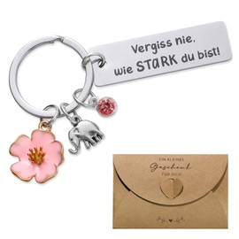 MEJOSER Gifts for Women Best Friend Courage Gift Keyring with Engraving Get Well Soon Gifts Mum Sister Colleague Birthday Gift Christmas Gifts for Women