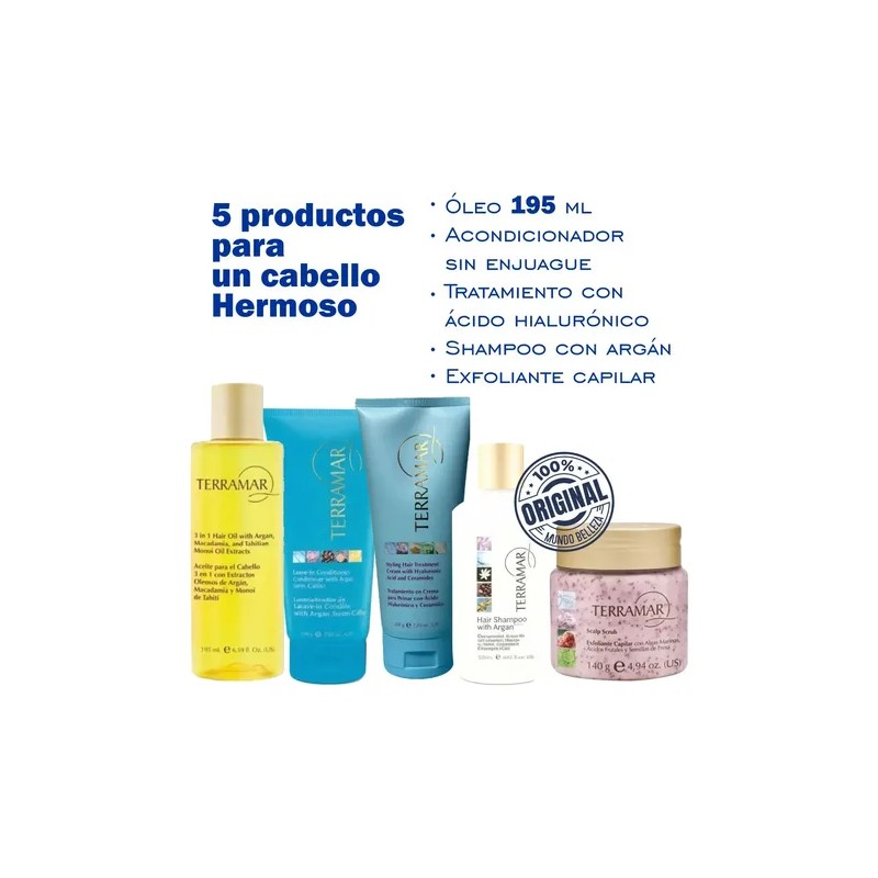 Pack Terramar Óleo Shampoo Acondicionador Exfoliante + Regal