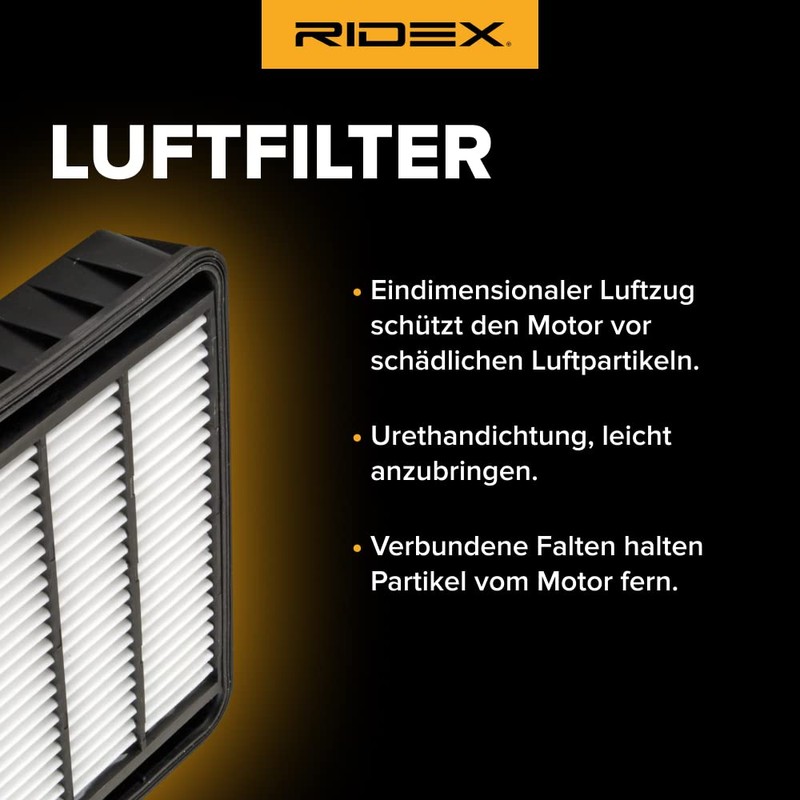RIDEX 8A1650 Engine Air Filter Filter Insert, Recirculation Filter