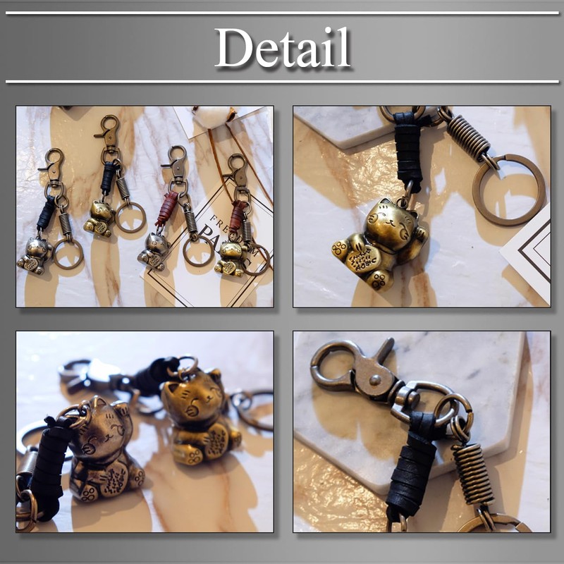 Buzz Selection AC185 Keychain, Cat, Maneki Neko, Retro, Simple, Charm,