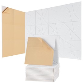 VEVOR 18 Pack Acoustic Panels with Self Adhesive, 11.8 x 11.8 x 0.4 inch Sound Proof Foam Panels, Polyester Fiber Soundproof Wall Panels High Density, for Home, Studio, Office, Theater, White