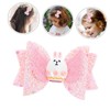 minkissy Easter Bunny Hair Clip Sequin Bow Hair Ties for