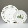 Gracie China Gold Green Pine Tree Dinner Plate 10.5-Inch (Set