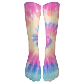 HLUONGTN Tie Dye Socks, Novelty Colorful Socks Unisex Long Crew Socks Crazy Fun Casual Pattern Socks for Teens Boys Girls (Spandex, Color L)