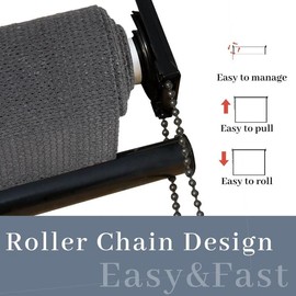 HENG FENG Outdoor Roller Shade 6'(W) x 6'(H) Patio Shades Roll up Outdoor Blinds for Porch Gazebo Deck Pergola Balcony,Dark Grey