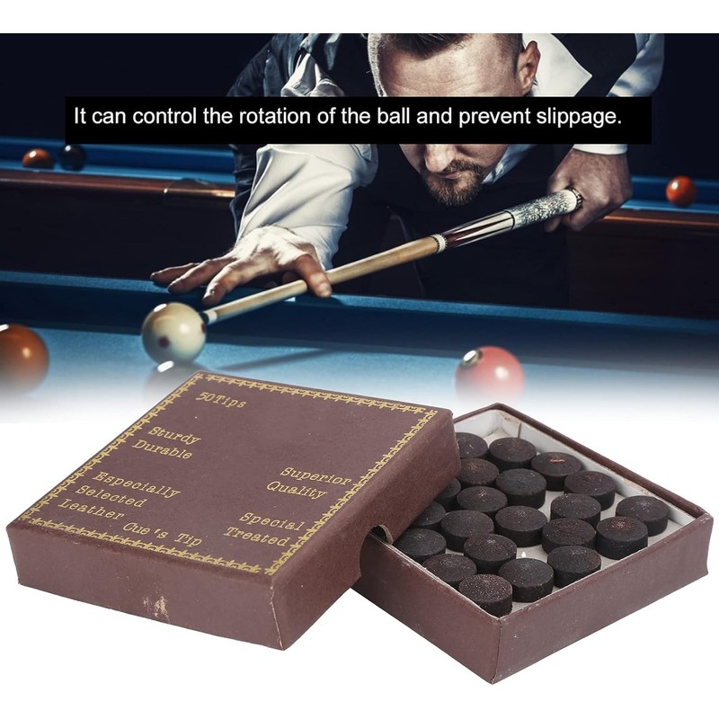 Leather Snooker Cue Tips, 11mm Maroon Soft High Density Cue