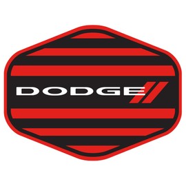 Dodge Charger Stipes Logo with Rhombus Premium Vinyl Sticker 4" x 3" Made in The USA