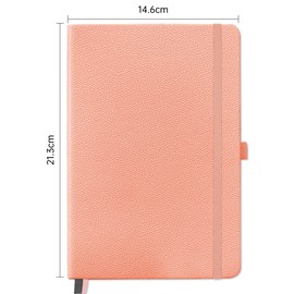 Mlife Notebook Lined A5, Journal Book with 200 Pages, Premium 100 gsm Ink-Proof Paper Thickness, PU Hard Cover Notebook, Inner Pocket, Elastic Band, Bullet Journal and Notepad, Hardcover (Pink)