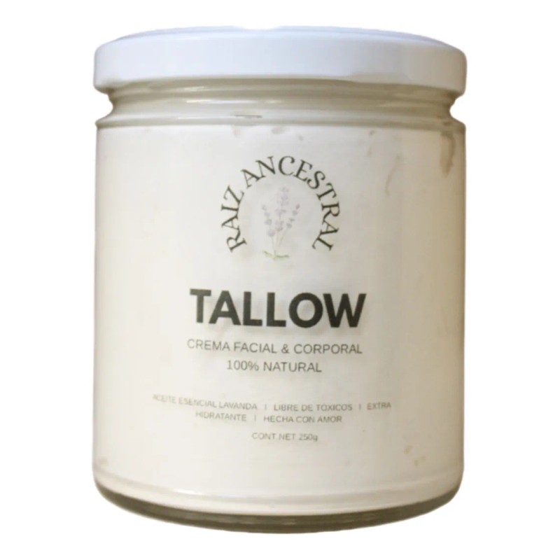 Crema Natural Tallow Extra Humectante Bebés Y Adultos 200 Ml